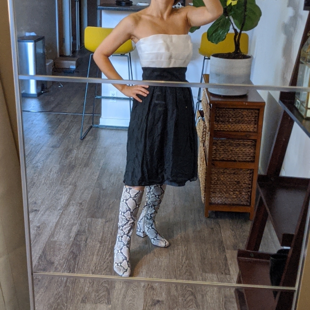White house black market strapless dress